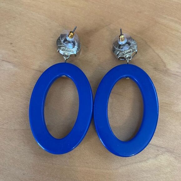 NWOT SUGARFIX by BaubleBar Blue Rhinestone Earrings - Picture 3 of 4